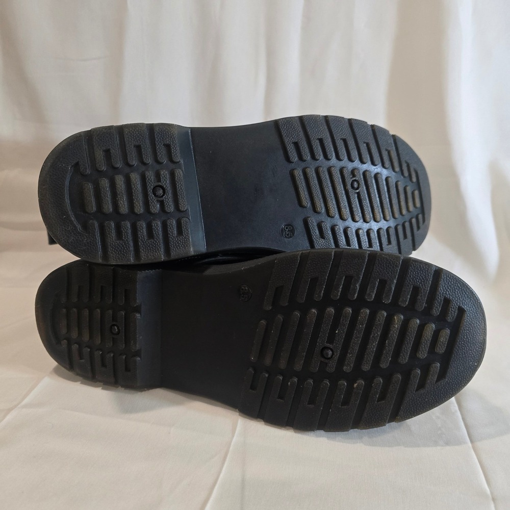 Y2K Mudd Black Patent Combat Boots Lace Up Side Zip Chunky Platform Women's8.5 - Picture 8 of 11